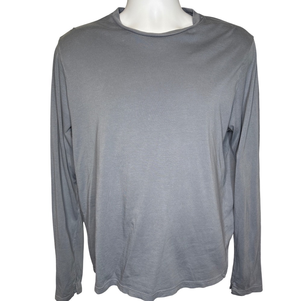 Save Khaki United Mens Blue Gray Supima Cotton Long Sleeve Tee L Everyday Earthy